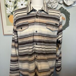 Eddie Bauer Gray and Cream Striped Shirt